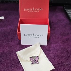 James Avery Pink and Silver Butterfly Brooch